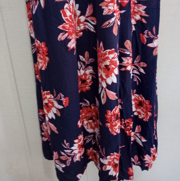 Pacific Vibes Sun Dress XXL Long W/ 2 Leg Slits Floral Spaghetti Strap Stretch - Picture 7 of 14